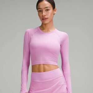 Lululemon Swiftly Tech Cropped Long Sleeve Shirt 2.0 Dahlia Mauve 6